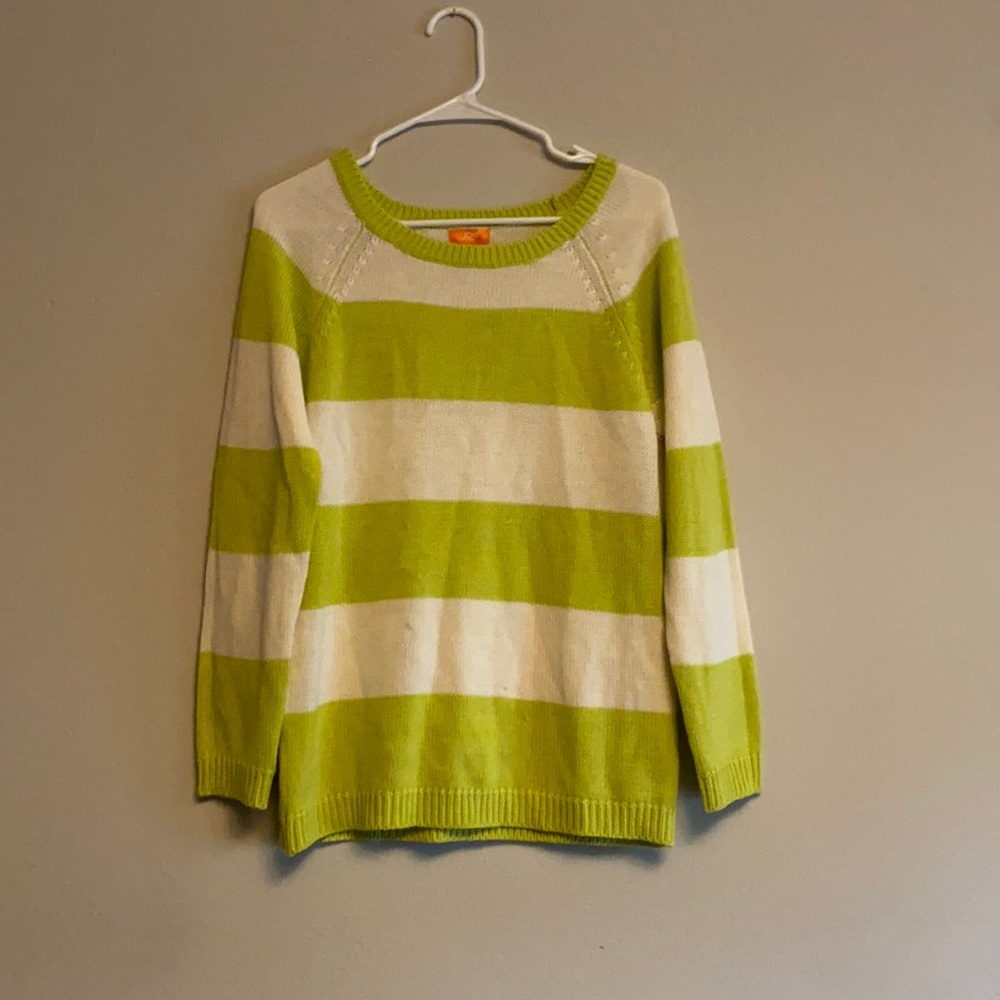 Striped Green and White Sweater